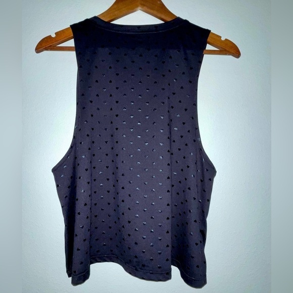 NWT Cut the Frills Black Novelty All Over Heart Print Tank Size L/XL - Picture 2 of 5